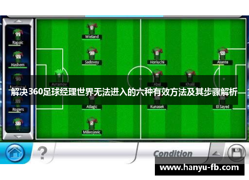 解决360足球经理世界无法进入的六种有效方法及其步骤解析 解决360足球经理世界无法进入的六种有效方法及其步骤解析